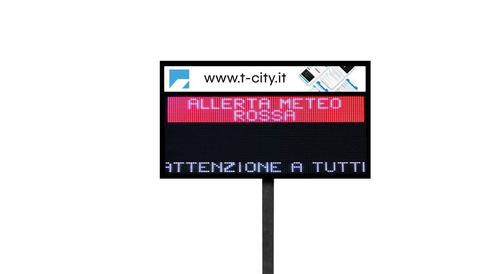 Display T-City con Allerta Meteo